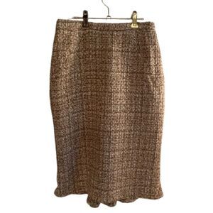 Luca Luca Tweed Pencil Skirt in Brown Tweed